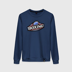 Свитшот хлопковый женский Boxing sport, цвет: тёмно-синий