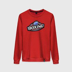 Свитшот хлопковый женский Boxing sport, цвет: красный