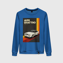 Свитшот хлопковый женский Audi Quattro автомобиль, цвет: синий