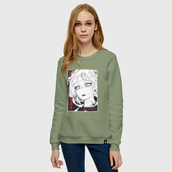 Свитшот хлопковый женский Геройская академия Химико Himiko, цвет: авокадо — фото 2