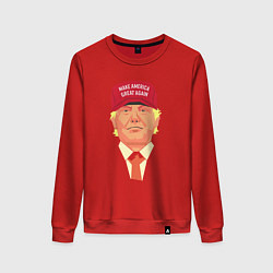 Свитшот хлопковый женский Trump - America, цвет: красный
