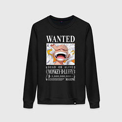 Свитшот хлопковый женский Monkey D Luffy - wanted, цвет: черный