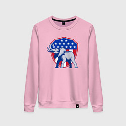 Свитшот хлопковый женский Слон США, цвет: светло-розовый