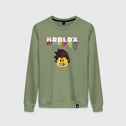 Свитшот хлопковый женский Roblox pixel - роблокс пиксель видеоигра для детей, цвет: авокадо