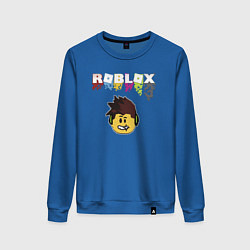 Свитшот хлопковый женский Roblox pixel - роблокс пиксель видеоигра для детей, цвет: синий