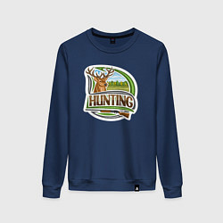 Свитшот хлопковый женский Deer hunting, цвет: тёмно-синий