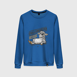 Свитшот хлопковый женский Chillowieczka - овечка чилит, цвет: синий