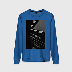 Свитшот хлопковый женский Режиссёрская хлопушка, цвет: синий