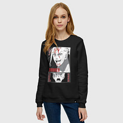 Свитшот хлопковый женский Токийские мстители Кен Рюгуджи Такемичи Ханагаки, цвет: черный — фото 2