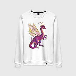 Свитшот хлопковый женский HOMM3 Faerie Dragon, цвет: белый