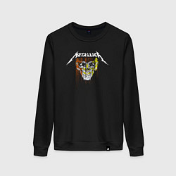 Свитшот хлопковый женский Metallica rock, цвет: черный