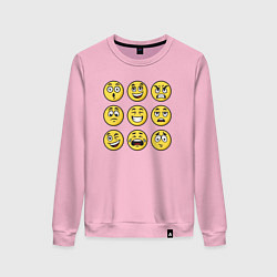 Свитшот хлопковый женский Smiles 3x3, цвет: светло-розовый