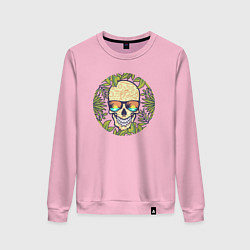 Свитшот хлопковый женский Skull and nature, цвет: светло-розовый