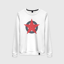 Свитшот хлопковый женский Red star symbol, цвет: белый