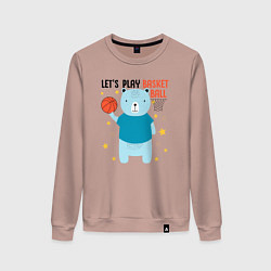 Свитшот хлопковый женский Давай сыграем в баскет, цвет: пыльно-розовый