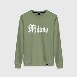 Свитшот хлопковый женский Milano - Italia, цвет: авокадо