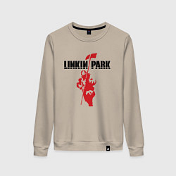 Свитшот хлопковый женский Linkin park rock, цвет: миндальный