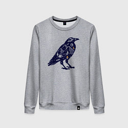 Свитшот хлопковый женский Ворон путешественник, цвет: меланж