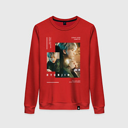 Свитшот хлопковый женский Stray kids Хенджин, цвет: красный