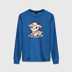 Свитшот хлопковый женский Милый козлик, цвет: синий