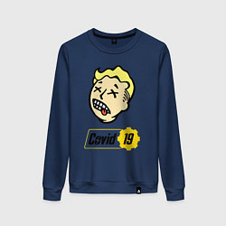 Свитшот хлопковый женский Vault boy - covid 19, цвет: тёмно-синий