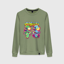 Свитшот хлопковый женский Terry and Korvo Graffiti, цвет: авокадо