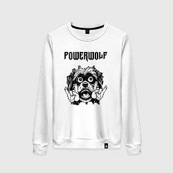 Свитшот хлопковый женский Powerwolf - rock dog, цвет: белый