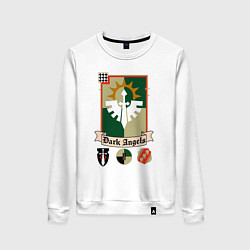 Свитшот хлопковый женский Dark angels Warhammer 40k, цвет: белый