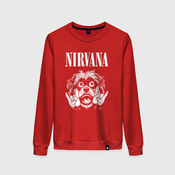 Свитшот хлопковый женский Nirvana rock dog, цвет: красный