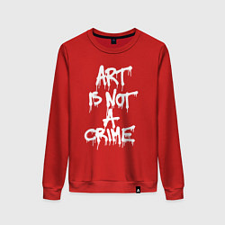 Свитшот хлопковый женский Art is not a crime, цвет: красный