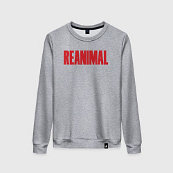 Свитшот хлопковый женский Reanimal logo, цвет: меланж