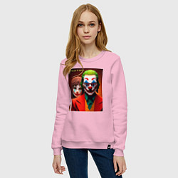 Свитшот хлопковый женский Joker and Minecraft - collaboration, цвет: светло-розовый — фото 2