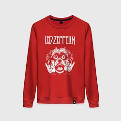 Свитшот хлопковый женский Led Zeppelin rock dog, цвет: красный