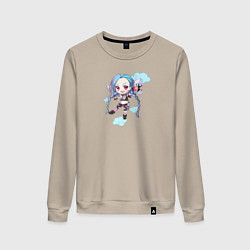 Свитшот хлопковый женский Chibi Jinx, цвет: миндальный