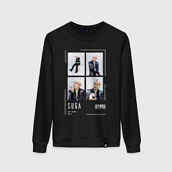 Свитшот хлопковый женский Yoongi bts selfie, цвет: черный