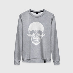 Свитшот хлопковый женский Scary skull, цвет: меланж
