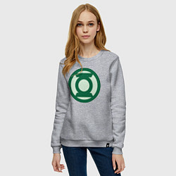 Свитшот хлопковый женский Green lantern logo, цвет: меланж — фото 2