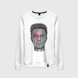 Свитшот хлопковый женский David Bowie rock singer, цвет: белый
