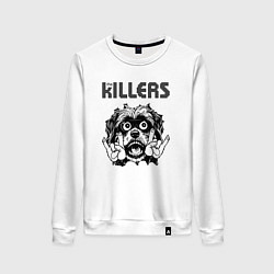 Свитшот хлопковый женский The Killers - rock dog, цвет: белый