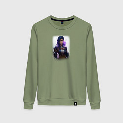 Свитшот хлопковый женский Кейтлин из Аркейн, цвет: авокадо