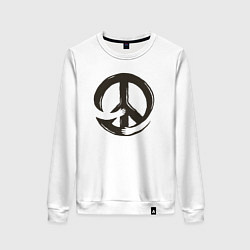 Свитшот хлопковый женский Peace hugs, цвет: белый
