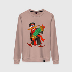 Свитшот хлопковый женский Мужичок усатый, цвет: пыльно-розовый