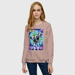 Свитшот хлопковый женский Рик и Морти - космический спецназ, цвет: пыльно-розовый — фото 2