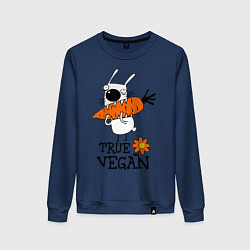 Свитшот хлопковый женский True vegan (истинный веган), цвет: тёмно-синий