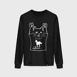 Свитшот хлопковый женский Deftones - cat rock, цвет: черный