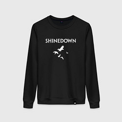 Свитшот хлопковый женский Shinedown - logo, цвет: черный
