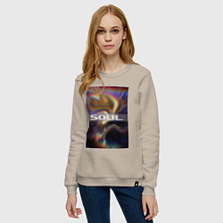 Свитшот хлопковый женский Арт Soul, цвет: миндальный — фото 2