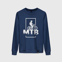 Свитшот хлопковый женский Горный байк, цвет: тёмно-синий