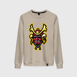 Свитшот хлопковый женский Samurai face, цвет: миндальный