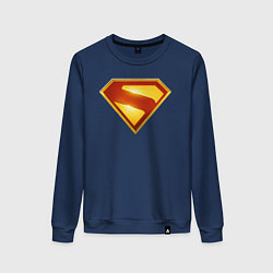 Свитшот хлопковый женский Супермен Джеймса Ганна лого, цвет: тёмно-синий